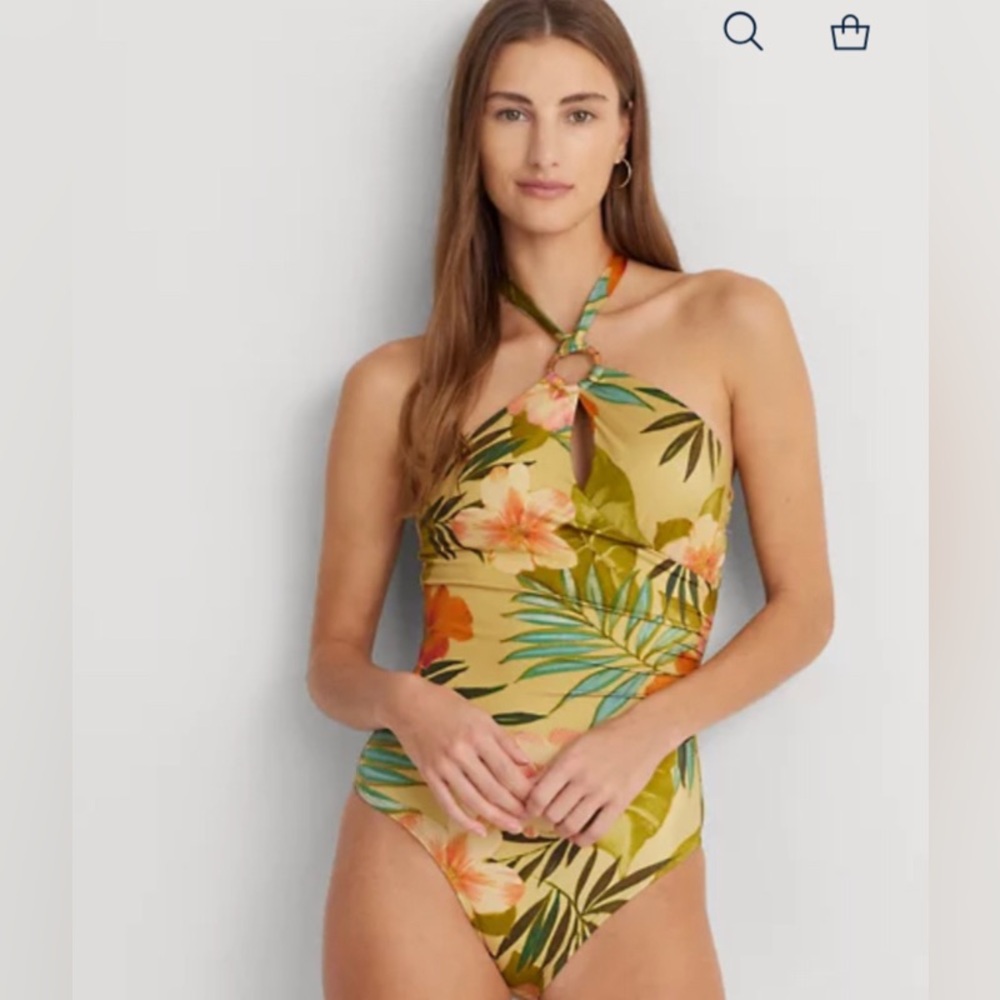 Ralph Lauren floral high-neck one piece NWOT!